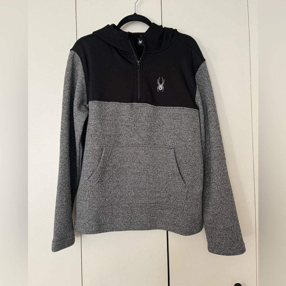 SPYDER pull over sweater Zip Hoodie NEW Mens Medium gray black